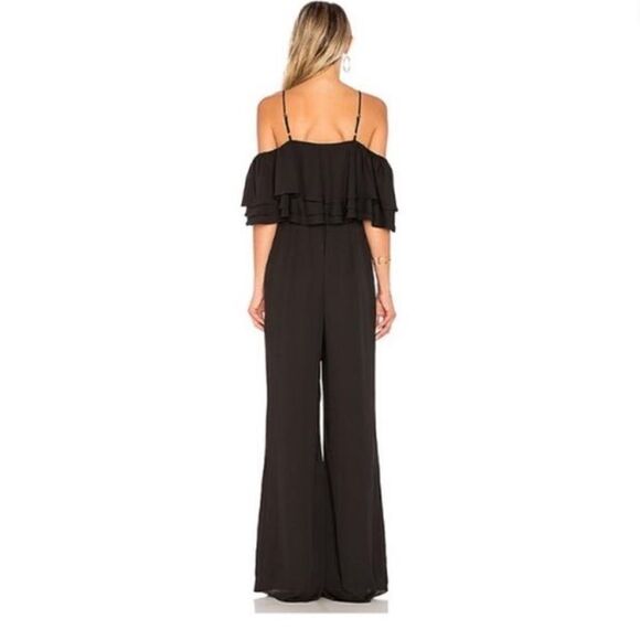 Amanda Uprichard Black Aida Off Shoulder Jumpsuit size Small - Picture 2 of 11